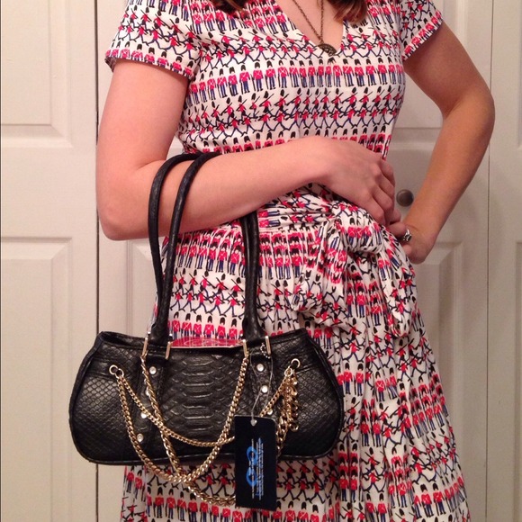 NWT Vegan Croc Bling Bling Handbag Purse - Picture 1 of 5