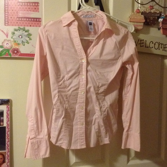 Pink stretch button down - Picture 2 of 2