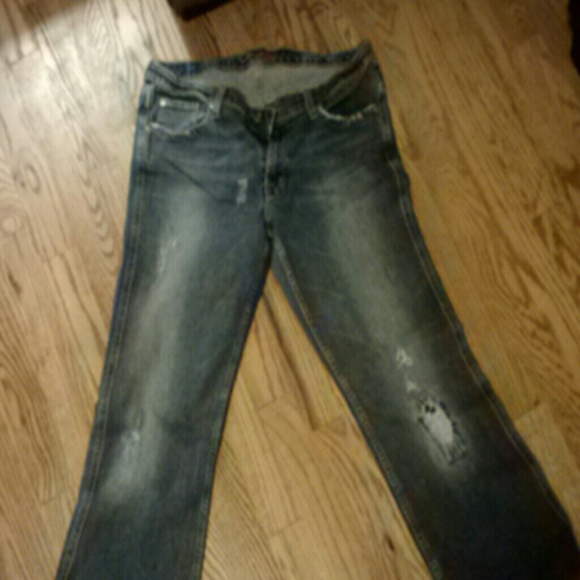 American Eagle distressed  stretch boot jeans