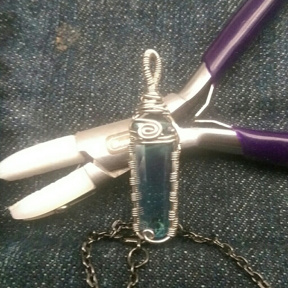 Aqua aura quartz crystal gemstone