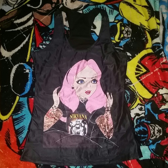 🎈 SALE🎈 Tattooed Alice in Wonderland tank top 🎀 - Picture 2 of 4