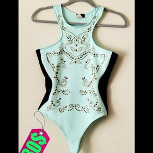 turquoise studded shirt never worn brand new