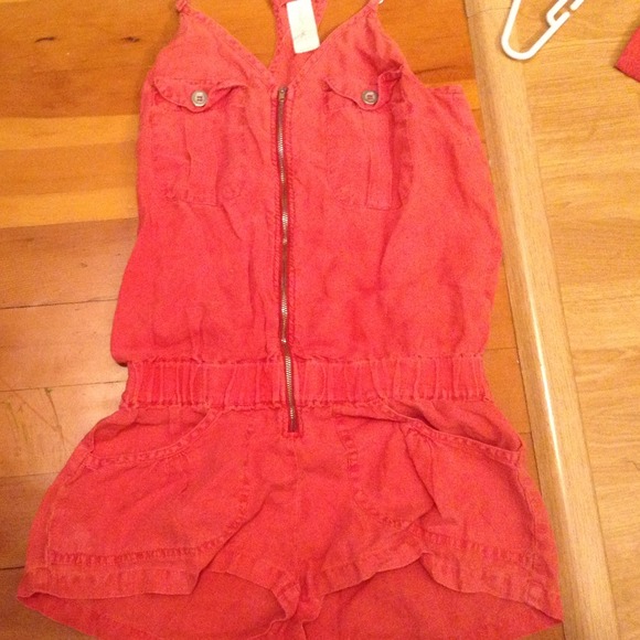 Pink Jean romper