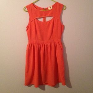 Coral Cut-Out Dress