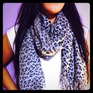 Black and white cheetah scarf