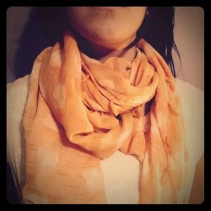 Orange and white dotted scarf