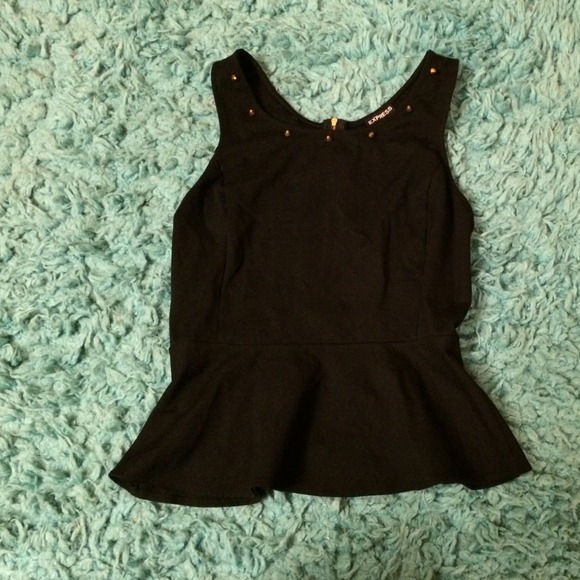 💫✨⭐️Gold Studded Black Peplum Express Shirt⭐️💫✨