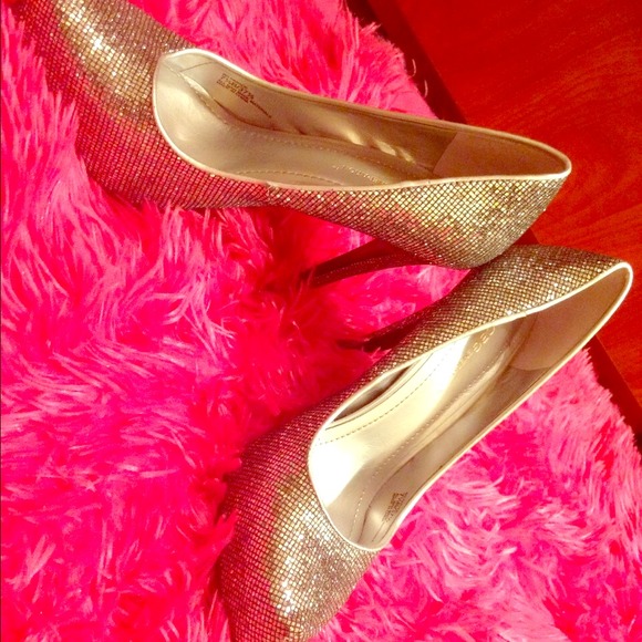 A pair of Glitter high heels