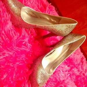 A pair of Glitter high heels