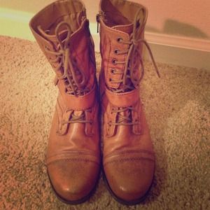 A pair of Military boots.