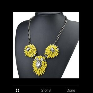 SALE Bright Yellow and Rhinestone Statement Piece!