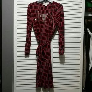 Michael Kors Mandarin and navy print dress. Size S