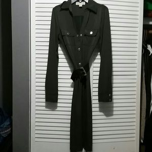 Michael Kors Military Style Dress With Mocha Belt