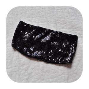 Black sequence bandeau bra