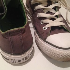 Grey with green trim Converse All-Stars