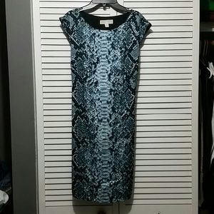 Michael Kors blue python evening/cocktail dress
