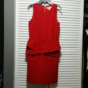 Michael Kors red peplum dress size 0