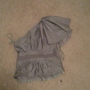 Grey one shoulder blouse