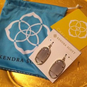 Kendra Scott Elle Earrings Slate w/gold trim