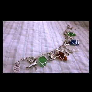 Sea Glass Charm Bracelet
