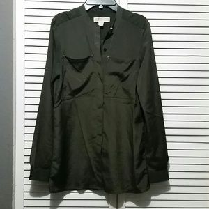 Michael Kors military green button up