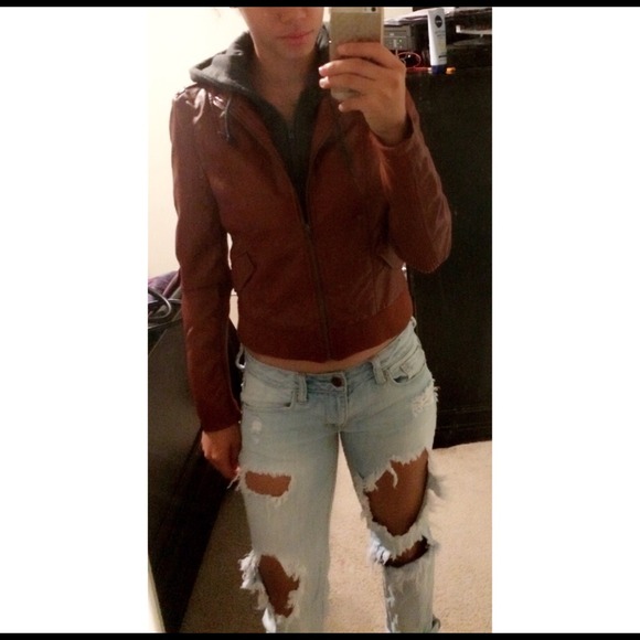 Double-layered Brown leather Jacket