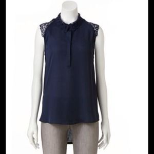 Navy Sleeveless Lauren Conrad Top