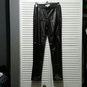 Michael Kors faux leather mocha colored leggings