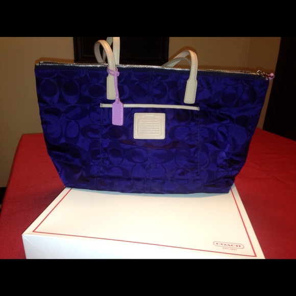 Large royal purple Coach purse
