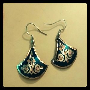 Blue Copper Turkish Earrings