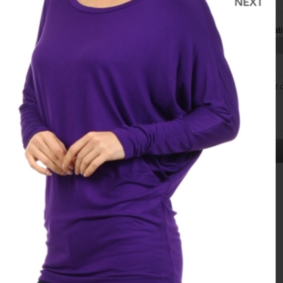 ⚠️🚧️️SALE NWT Dark Purple Batwing Knit Top S,M, L - Picture 3 of 4