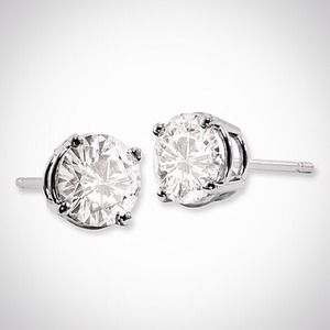 0.8Ct Diamond 14K White Gold Moissanite Earrings