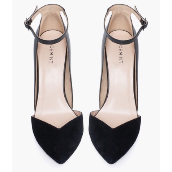 Shoemint "Brandi" heel. Pointed toe with vamp.
