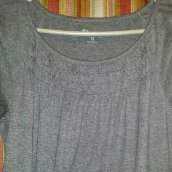 Grey scoop neck loose flowing top