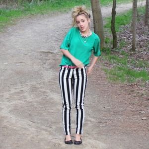 black and white stripe pants