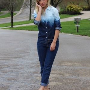ombré chambray top
