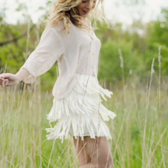 white fringe skirt