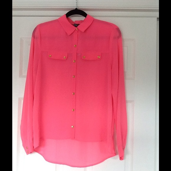 Forever 21 bright pink high-low shirt NWT