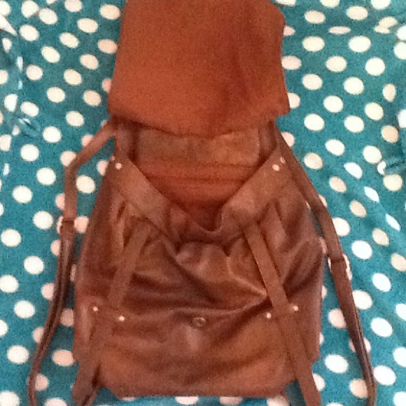 Brown Vinyl Backpack - Picture 2 of 3
