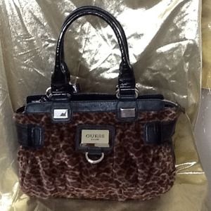 Faux fur GUESS handbag
