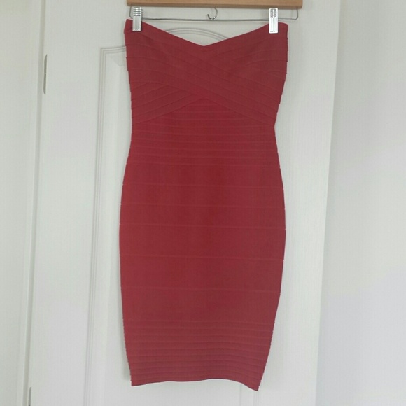 Red bandage dress inspired Herve Legere
