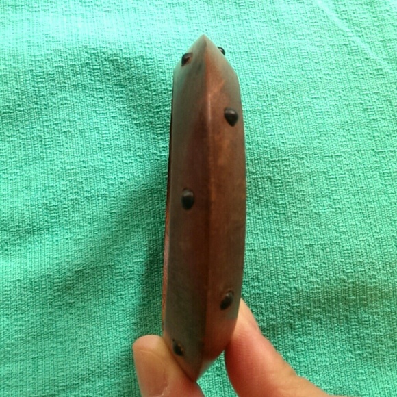 Stackable Wooden Bangle with Metal Studs - Picture 4 of 4