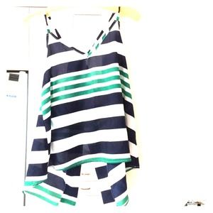 Striped blue and green top