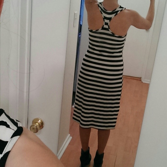 Striped Racerback High-Low Dress - Picture 3 of 4