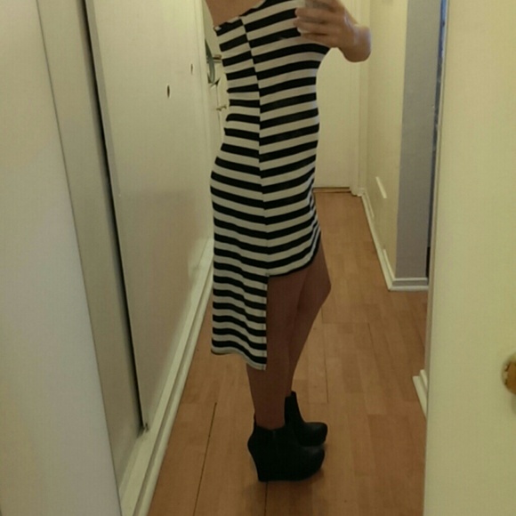 Striped Racerback High-Low Dress - Picture 4 of 4