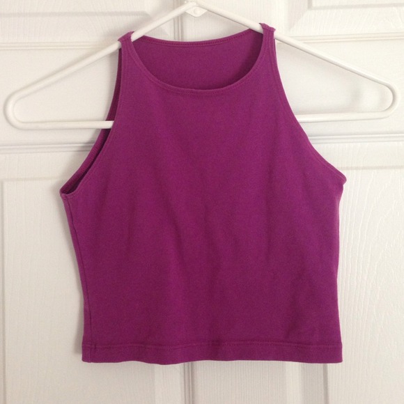 Fuscia American Apparel crop tank