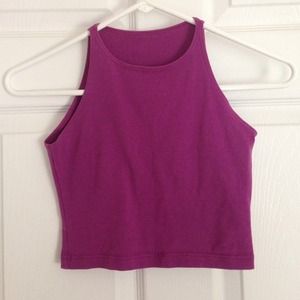 Fuscia American Apparel crop tank
