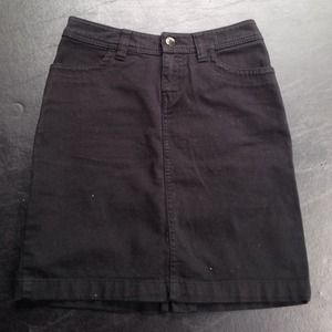H&M black denim pencil skirt