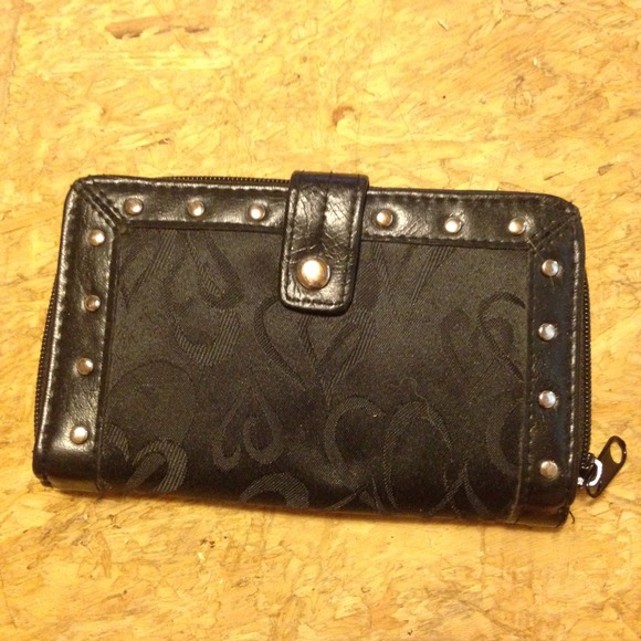 Wallet with hearts and studs