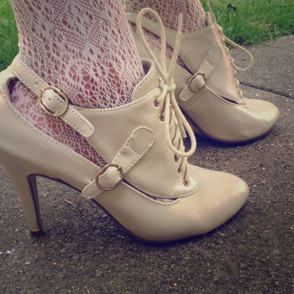 Ivory Lace-Up Booties